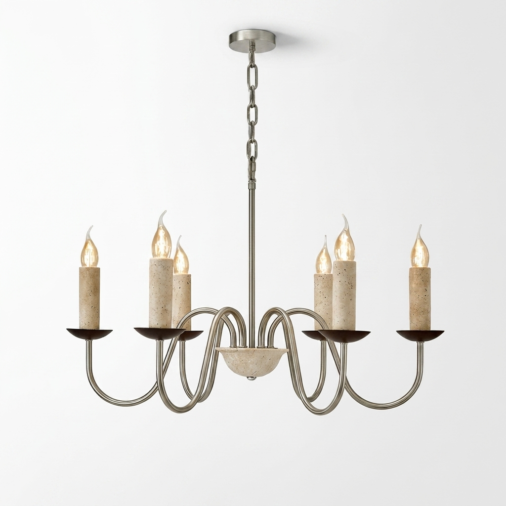Edris Travertine Candle Chandelier