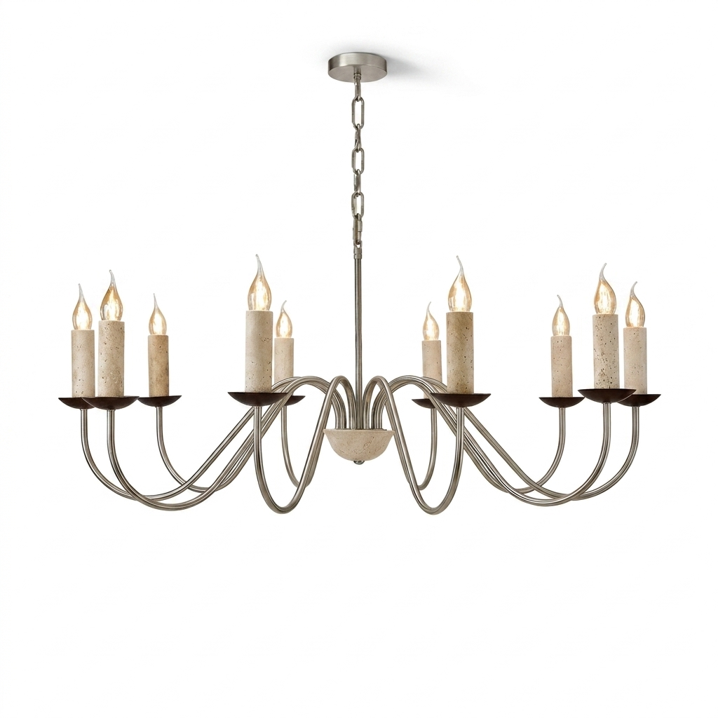 Edris Travertine Candle Chandelier