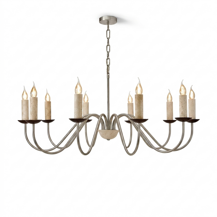 Edris Travertine Candle Chandelier