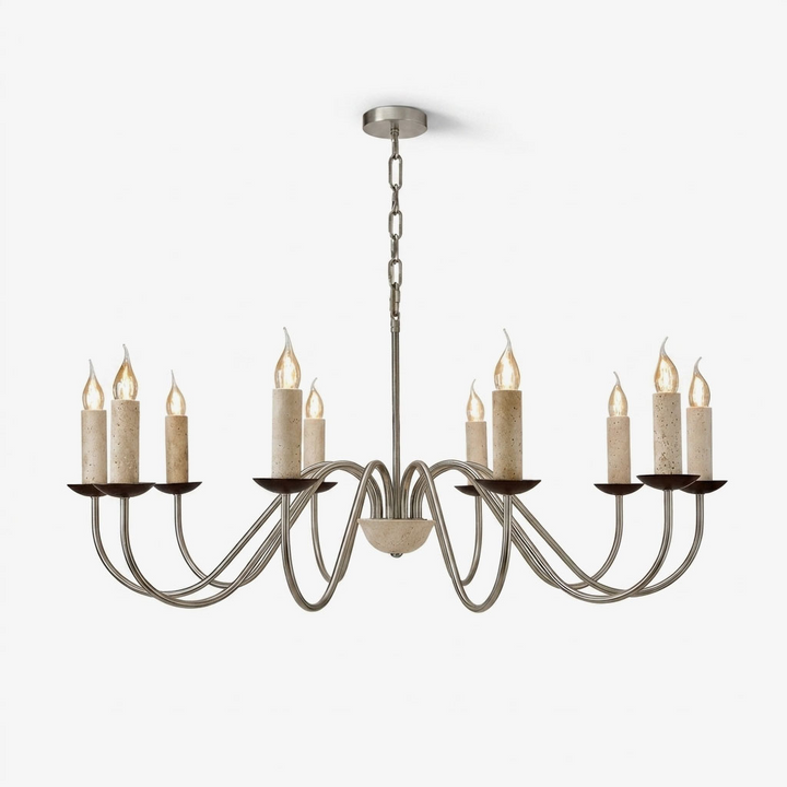 Edris Travertine Candle Chandelier