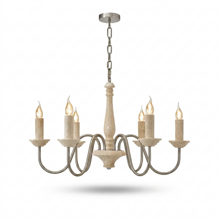 Veyra Travertine Candle Chandelier