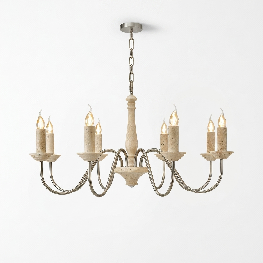Veyra Travertine Candle Chandelier