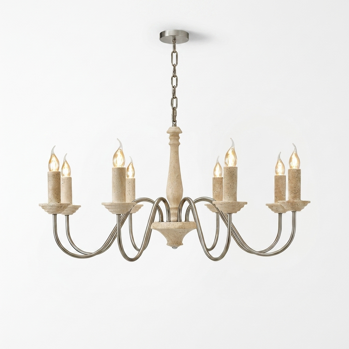 Veyra Travertine Candle Chandelier