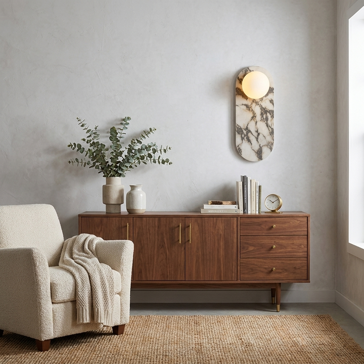 Serenne Stone Capsule Wall Sconce