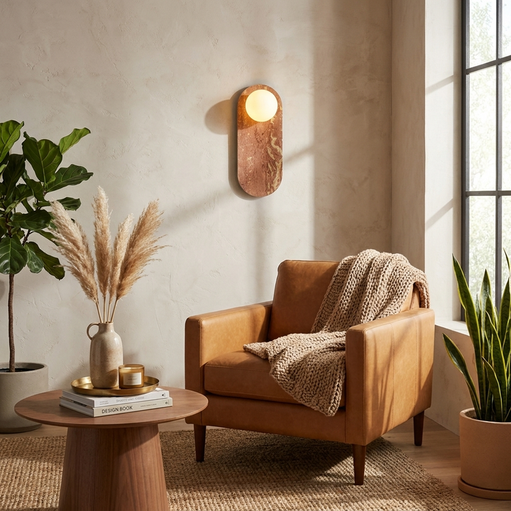 Serenne Stone Capsule Wall Sconce