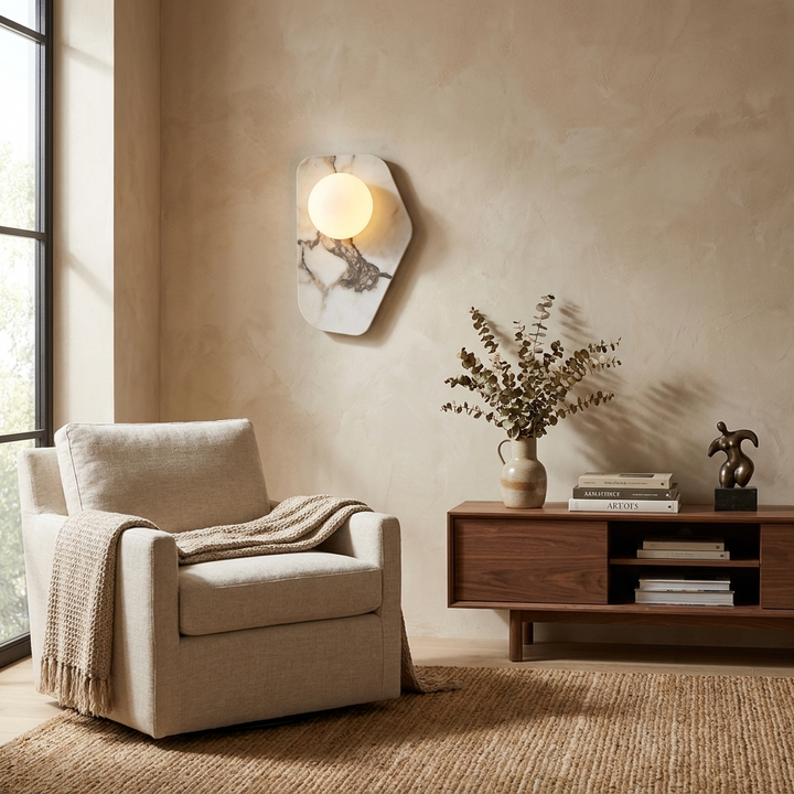 Veyla Stone Pebble Wall Sconce