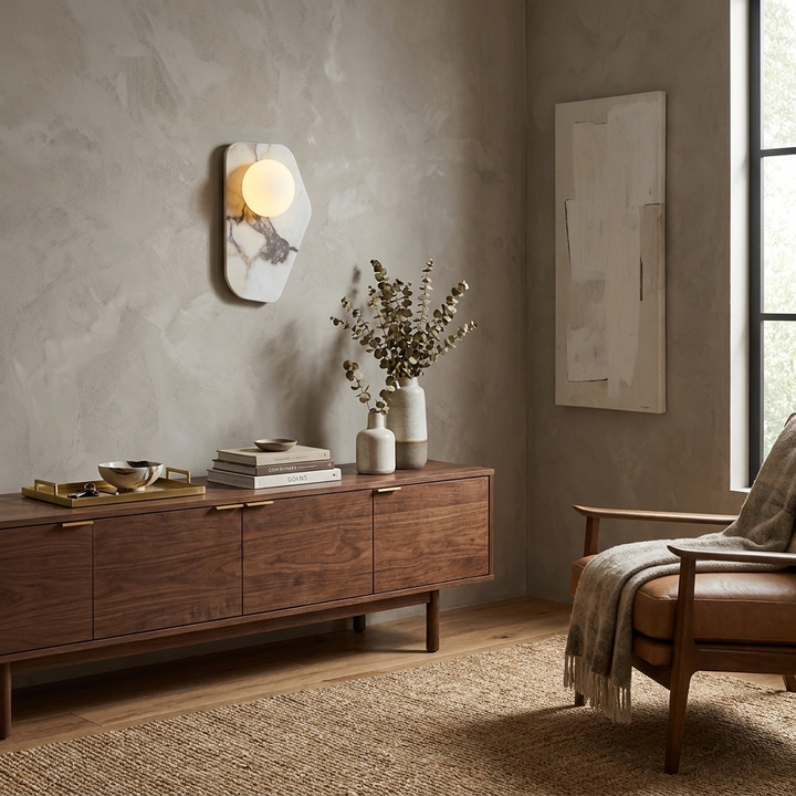 Veyla Stone Pebble Wall Sconce