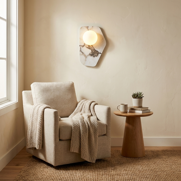 Veyla Stone Pebble Wall Sconce