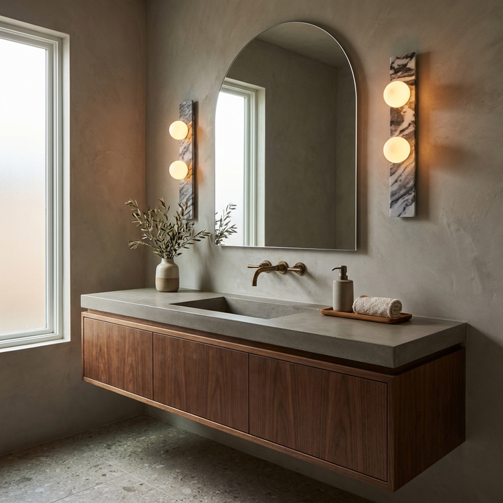 Virelle Stone Double Globe Wall Sconce