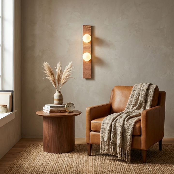 Virelle Stone Double Globe Wall Sconce