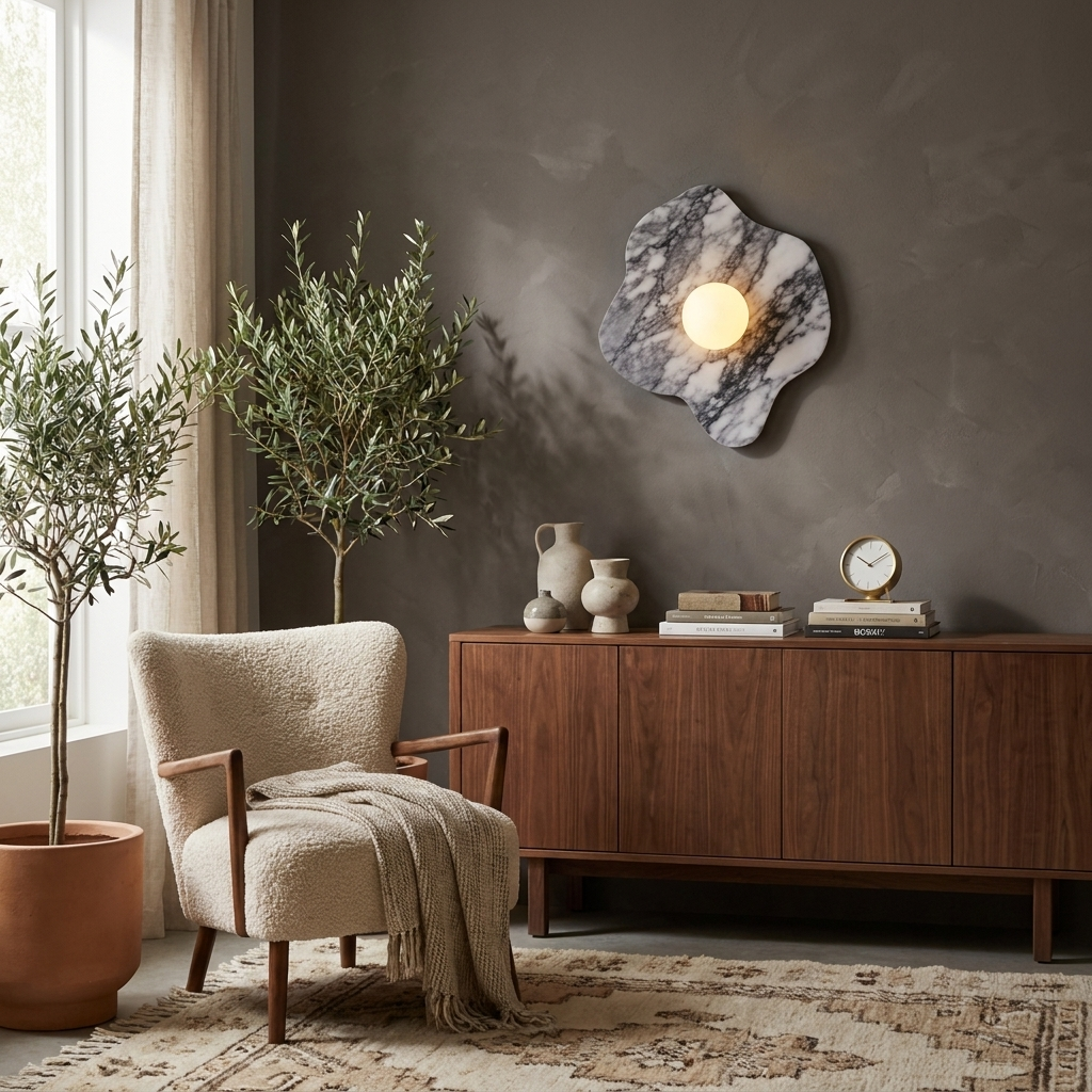 Mavelle Stone Petal Wall Sconce