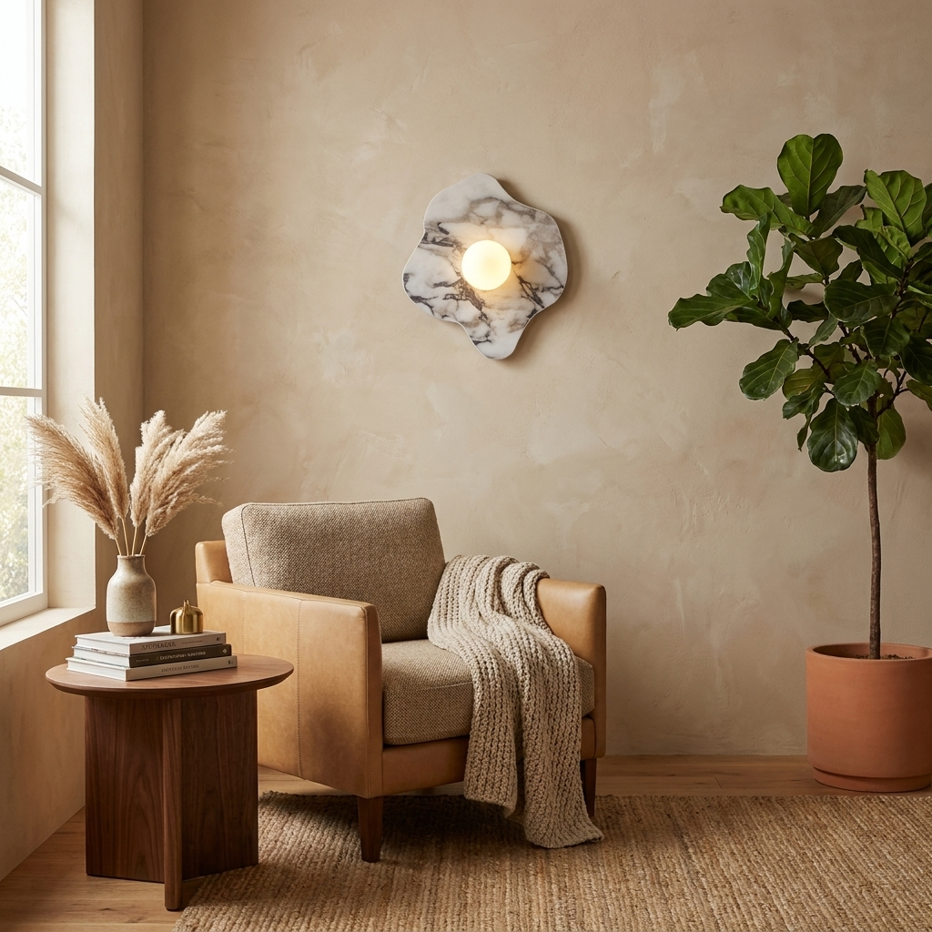Mavelle Stone Petal Wall Sconce