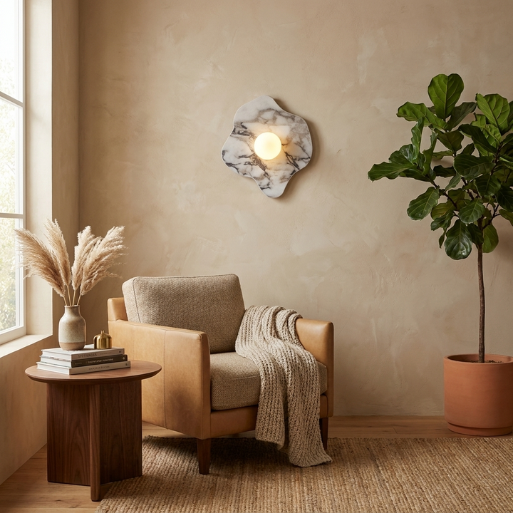 Mavelle Stone Petal Wall Sconce