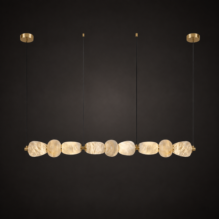 Alabaster Pebble Linear Chandelier
