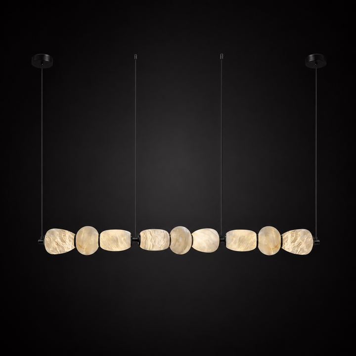 Alabaster Pebble Linear Chandelier
