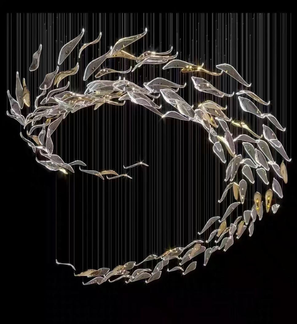 Aurelia Glass Leaf Chandelier