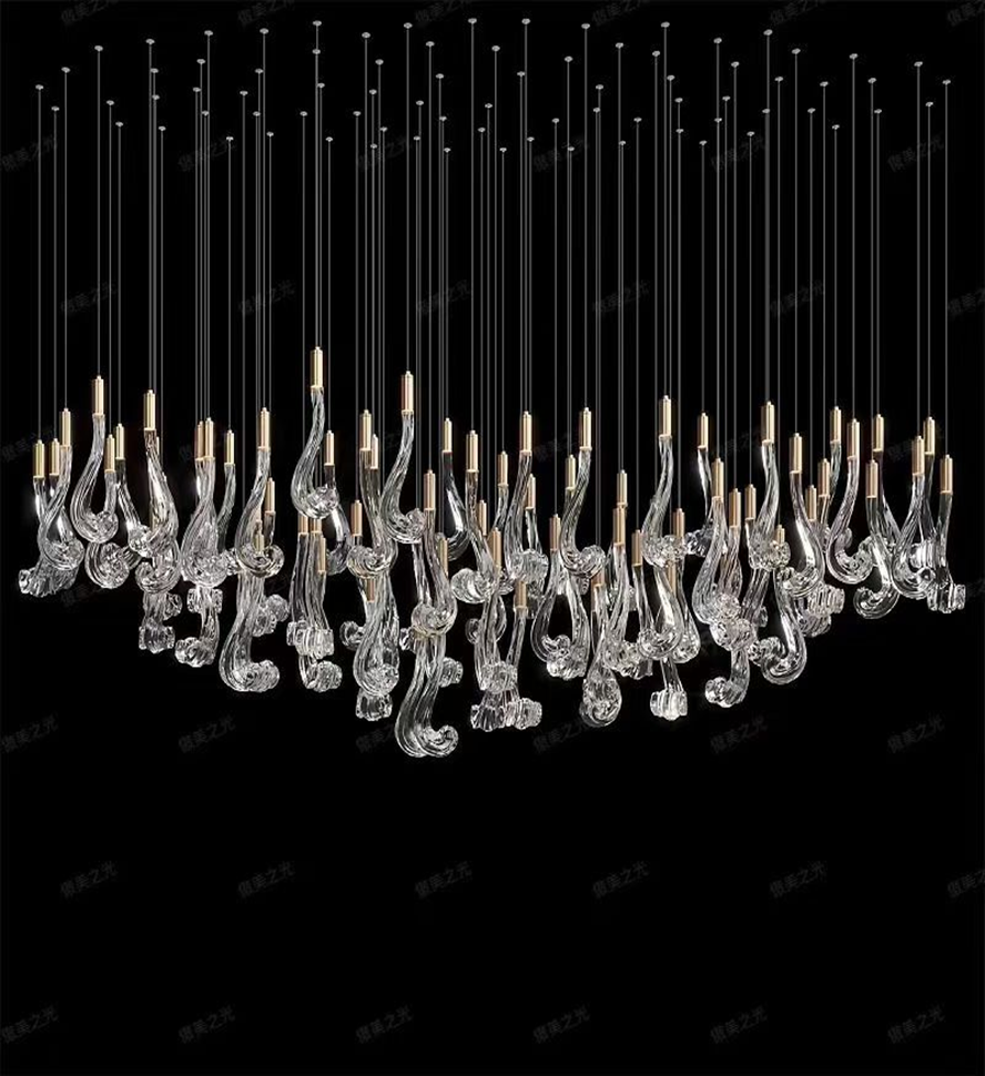 Celestia LED Glass Rain Chandelier