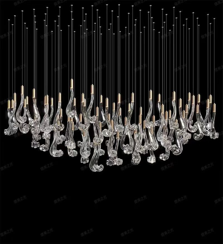 Celestia LED Glass Rain Chandelier