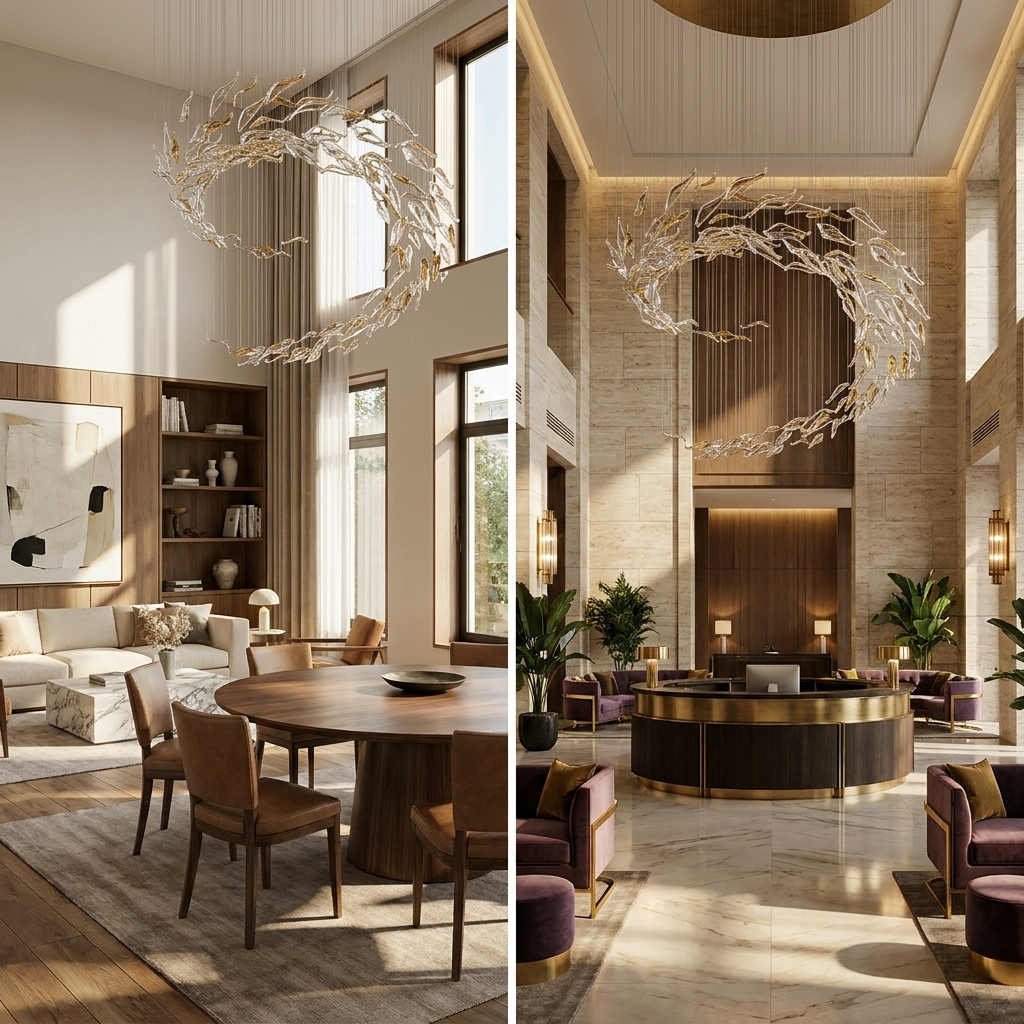 Aurelia Glass Leaf Chandelier