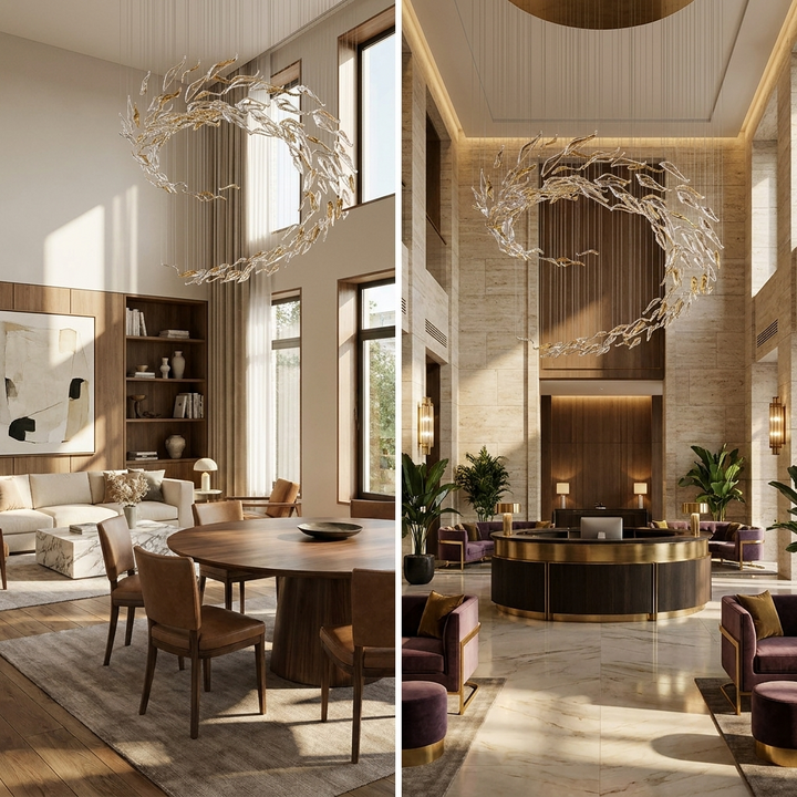 Aurelia Glass Leaf Chandelier