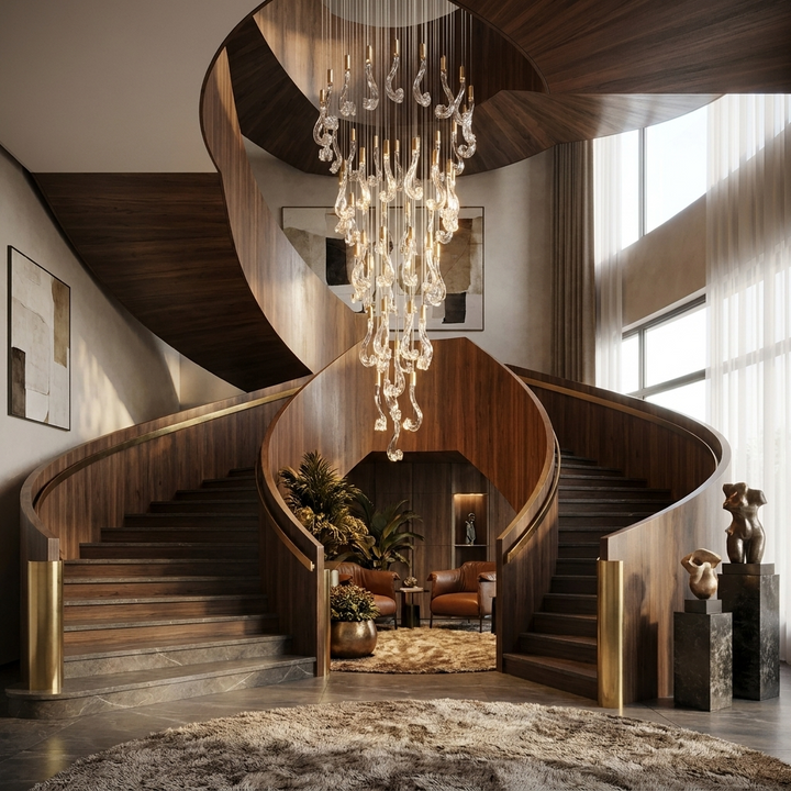 Celestia LED Glass Rain Chandelier