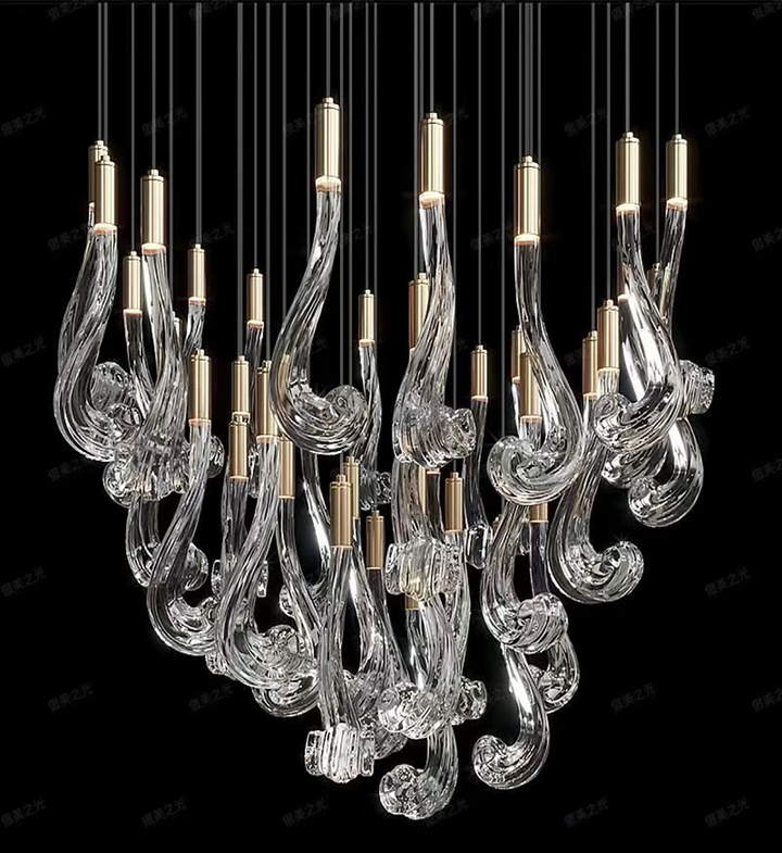 Lucerna LED Glass Flame Chandelier