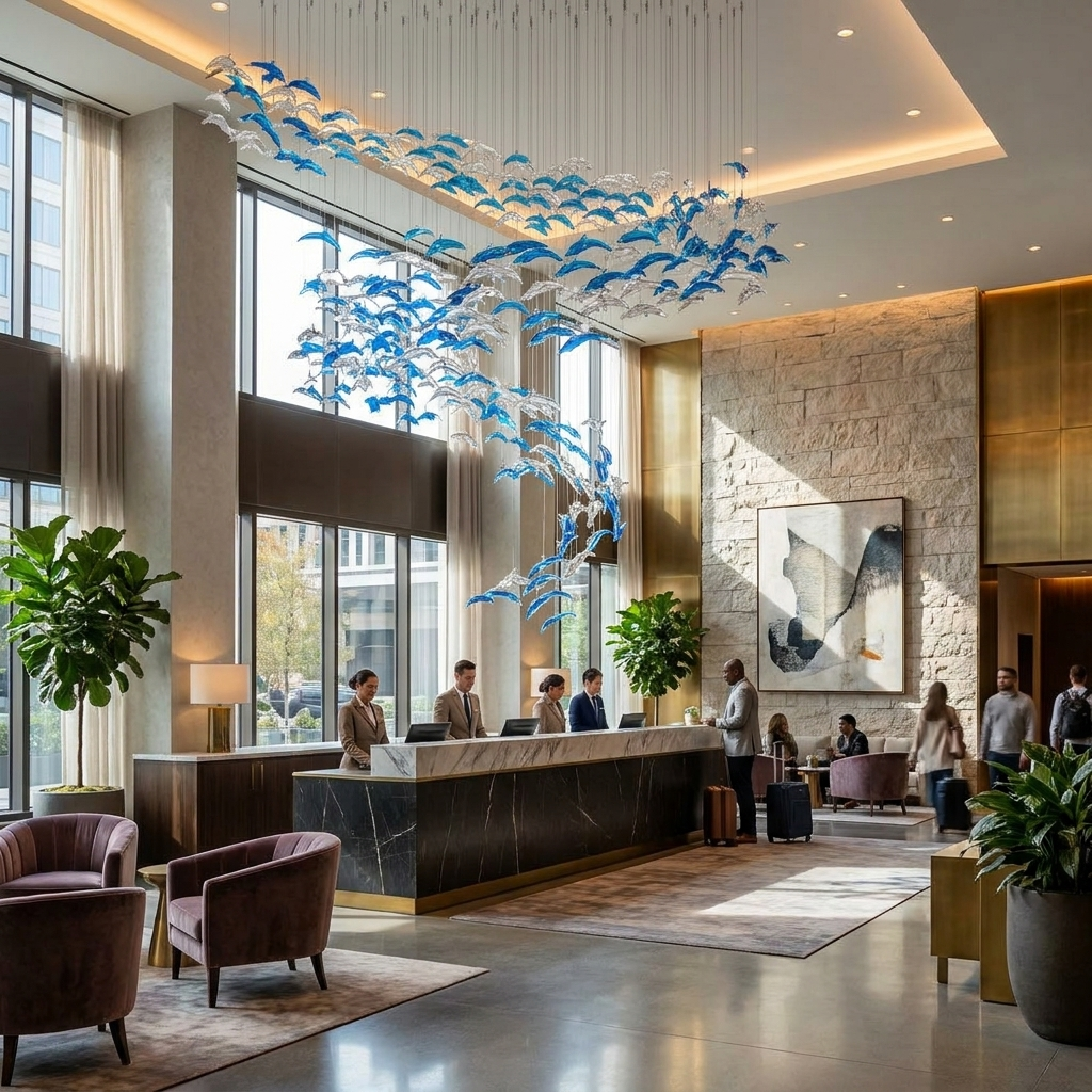 Nerissa LED Glass Dolphin Chandelier