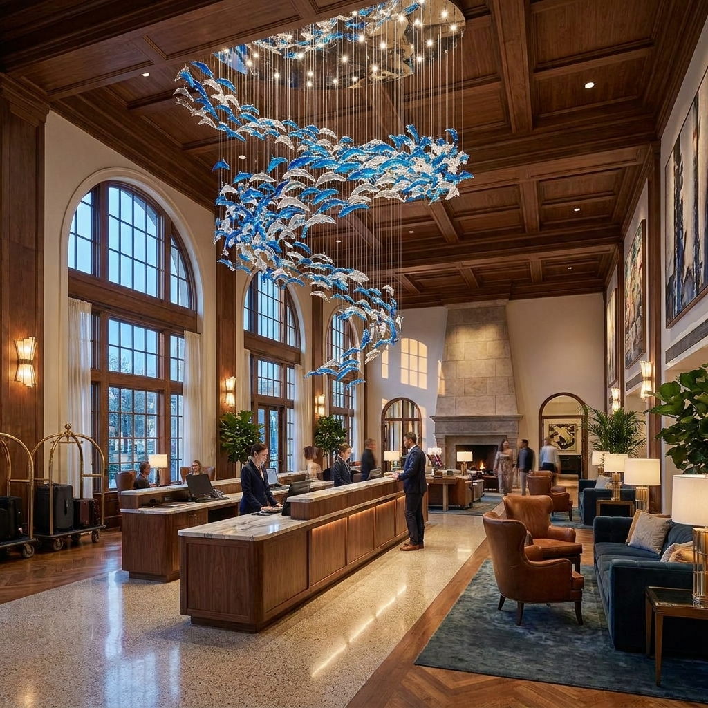 Nerissa LED Glass Dolphin Chandelier