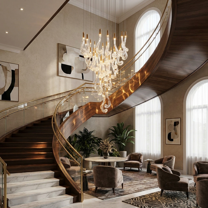 Lucerna LED Glass Flame Chandelier