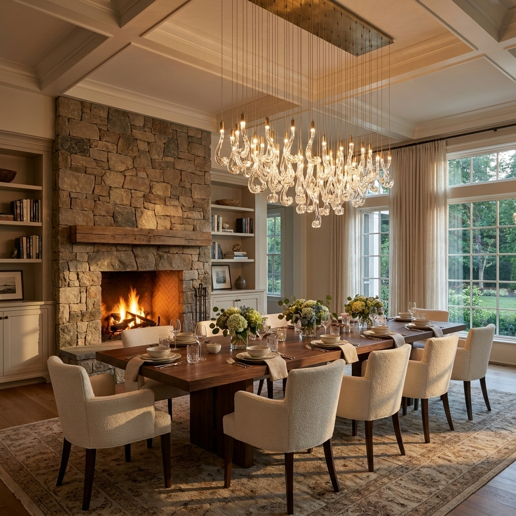 Lucerna LED Glass Flame Chandelier