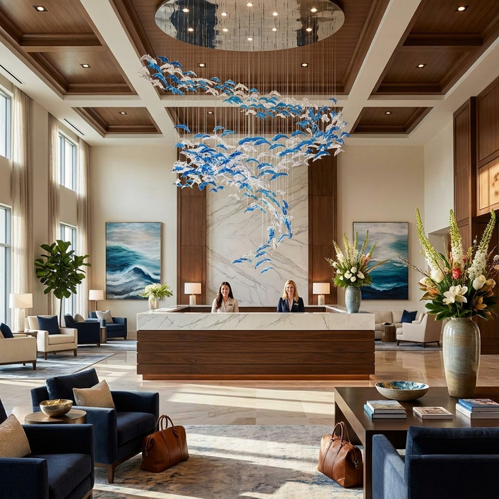 Nerissa LED Glass Dolphin Chandelier