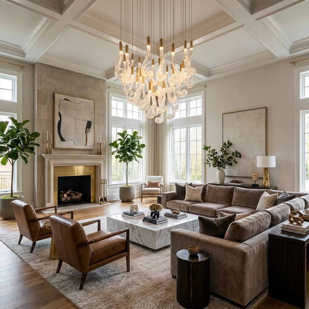 Lucerna LED Glass Flame Chandelier