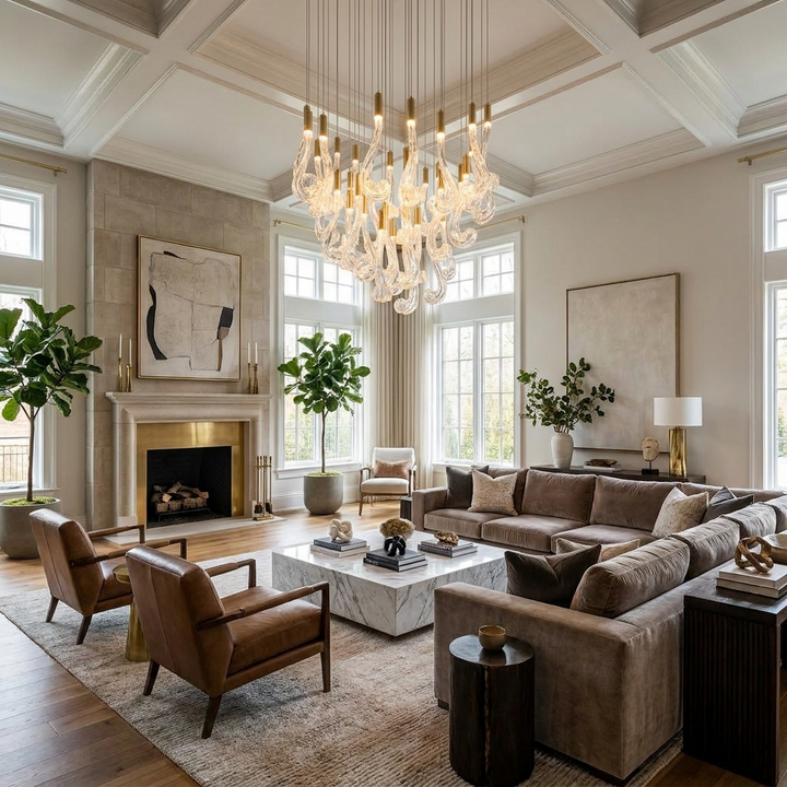 Lucerna LED Glass Flame Chandelier