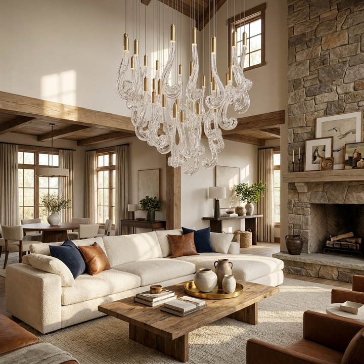 Lucerna LED Glass Flame Chandelier