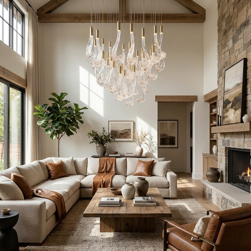 Lucerna LED Glass Flame Chandelier