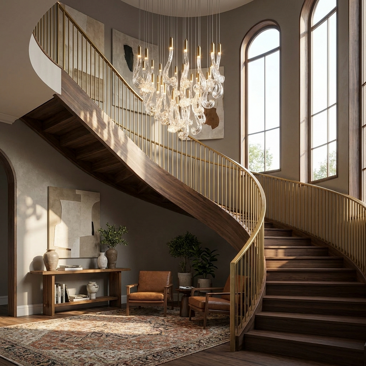 Lucerna LED Glass Flame Chandelier