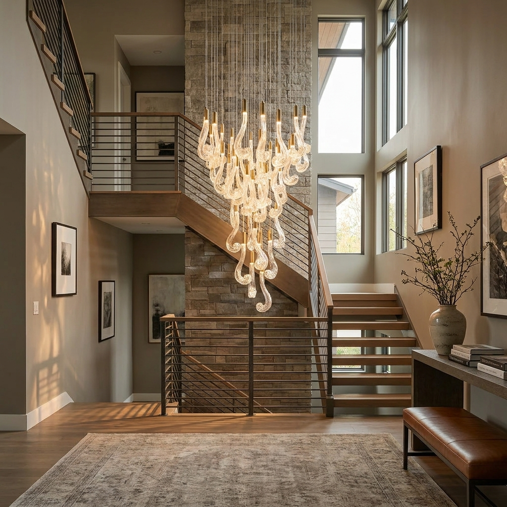 Lucerna LED Glass Flame Chandelier