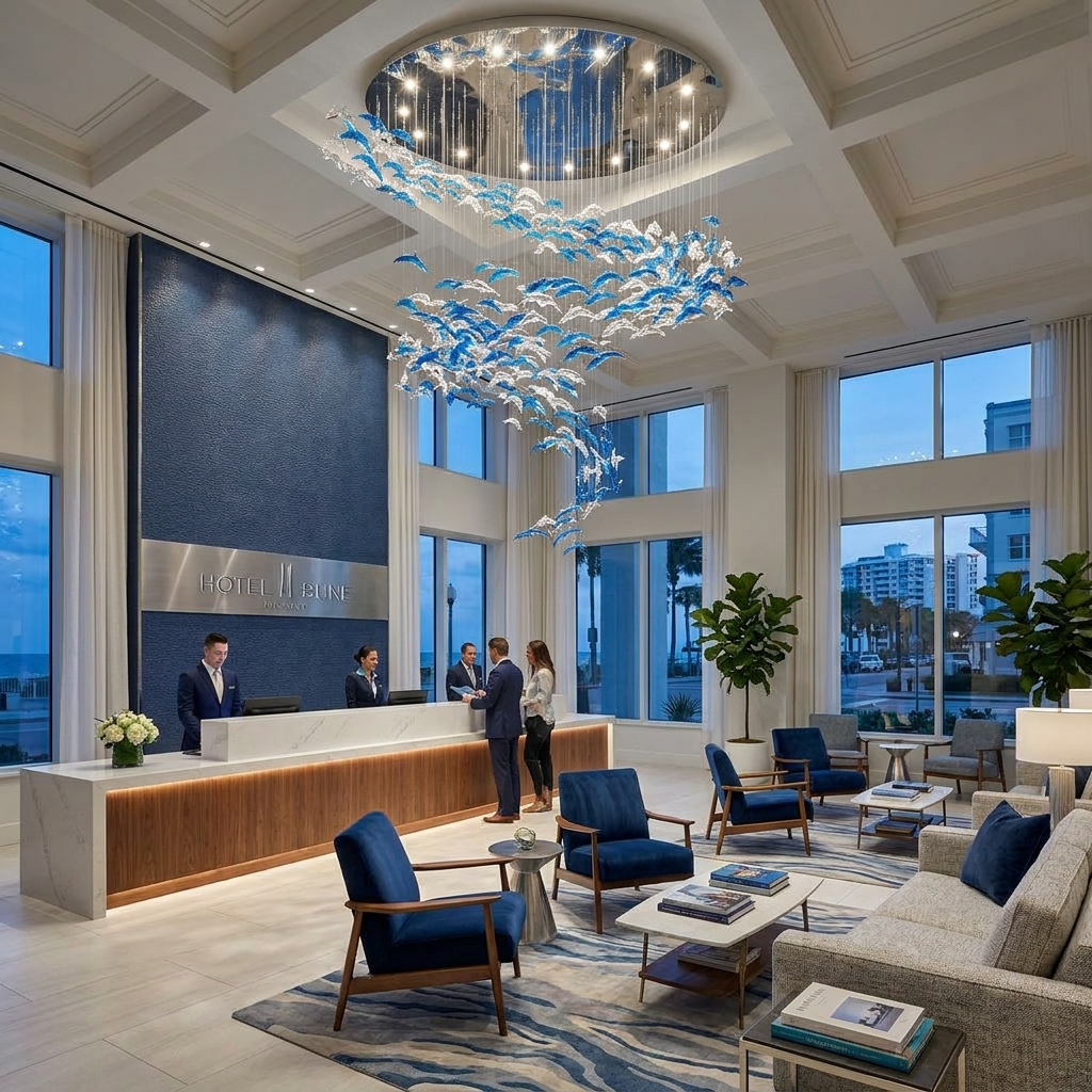 Nerissa LED Glass Dolphin Chandelier