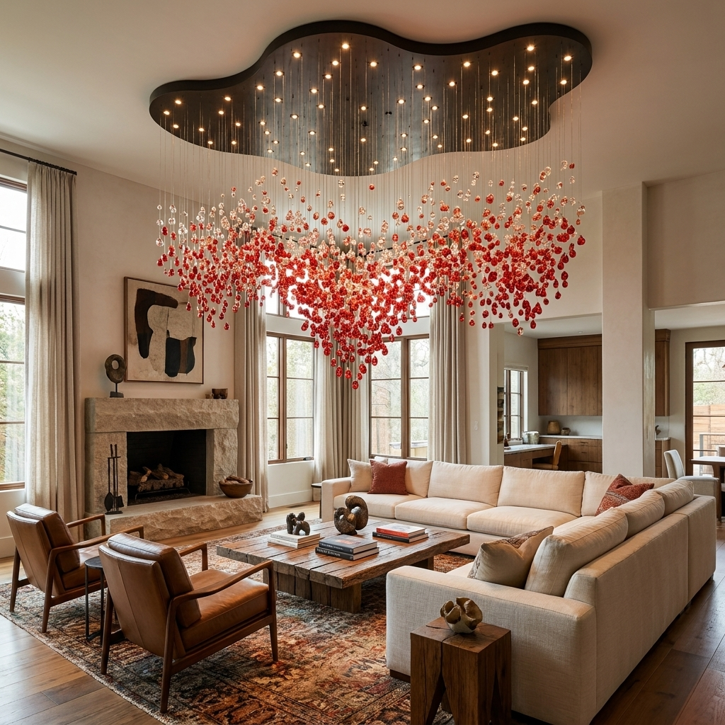 Roselle LED Glass Cascade Chandelier