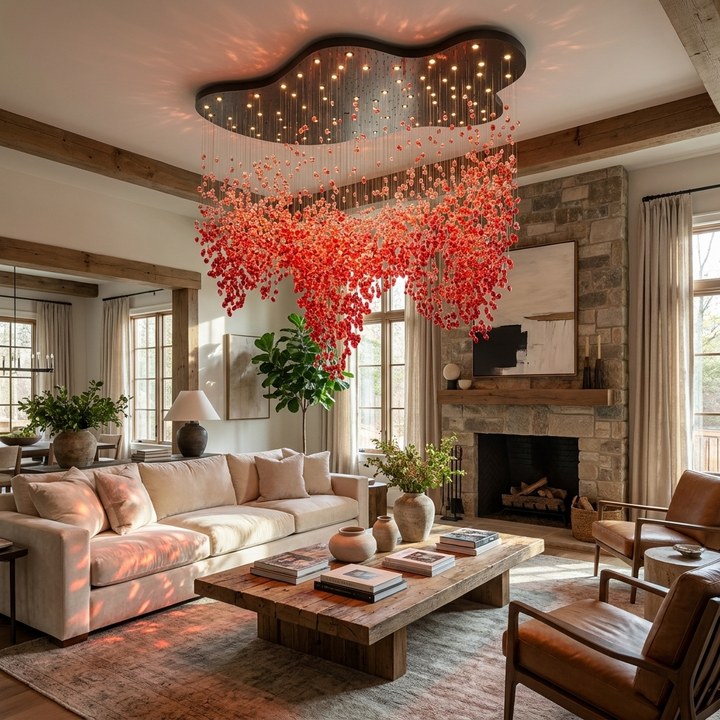 Roselle LED Glass Cascade Chandelier