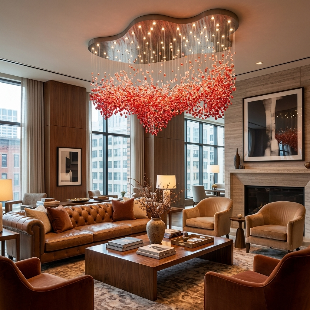 Roselle LED Glass Cascade Chandelier