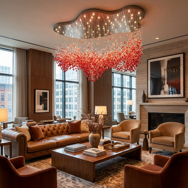 Roselle LED Glass Cascade Chandelier