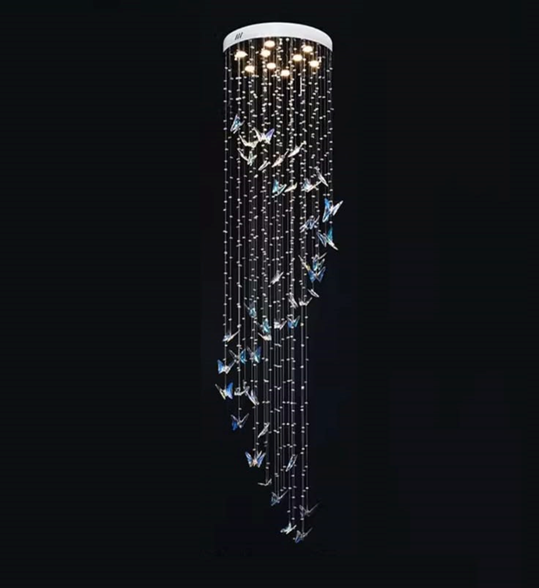 Caelira LED K9 Crystal Spiral Chandelier