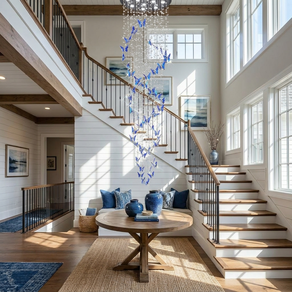 Elyndra LED K9 Crystal Column Chandelier