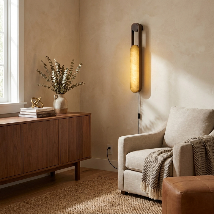 Norix Alabaster Frame Plug-in Wall Light