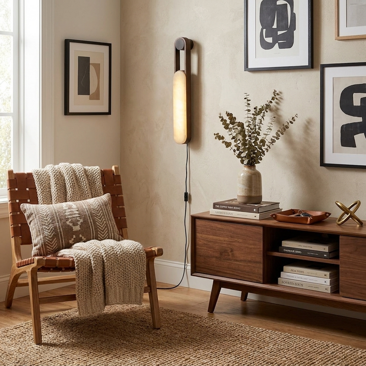 Norix Alabaster Frame Plug-in Wall Light