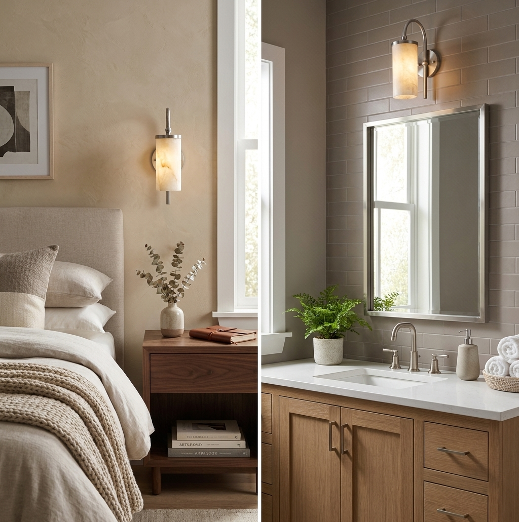 Avelin Alabaster Cylinder Wall Sconce