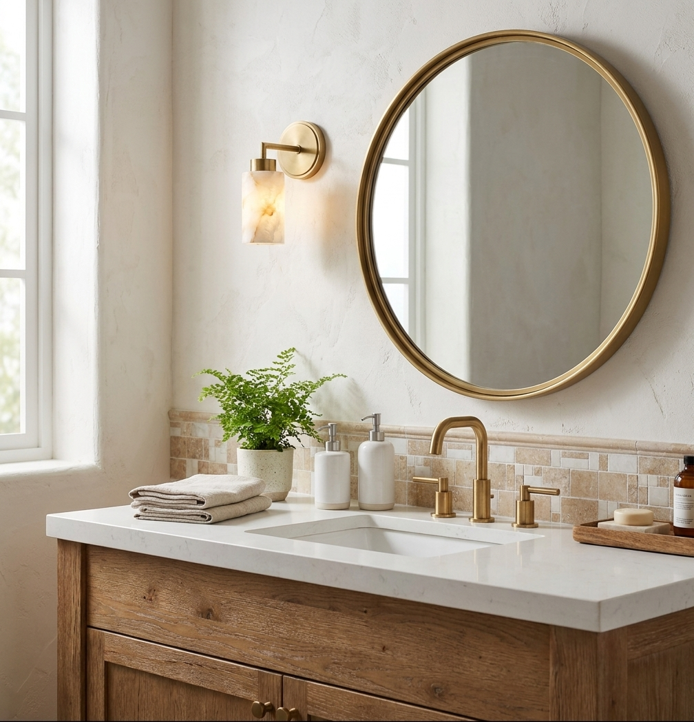 Avelin Alabaster Cylinder Wall Sconce