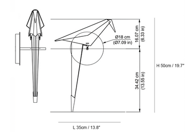 Avian Serenity Wall Lamp — Dimension drawings 1