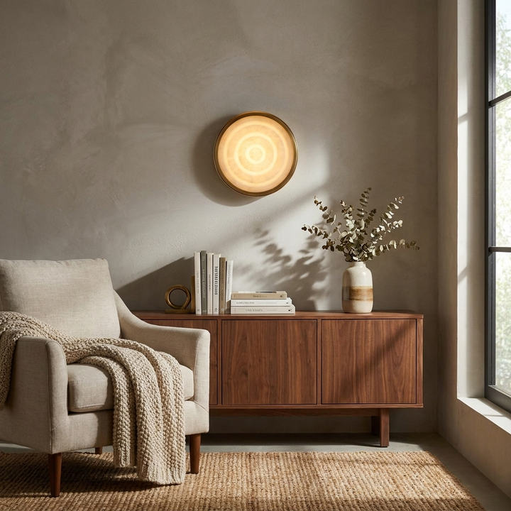 Orlina Stone Disc Wall Sconce